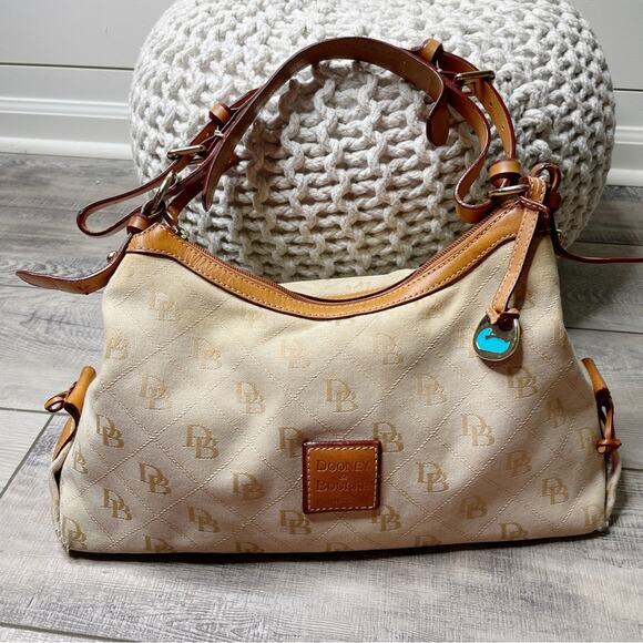 Dooney & Bourke East West Slouch 1975 Signature Anniversary Shoulder Bag Tan - Picture 1 of 13